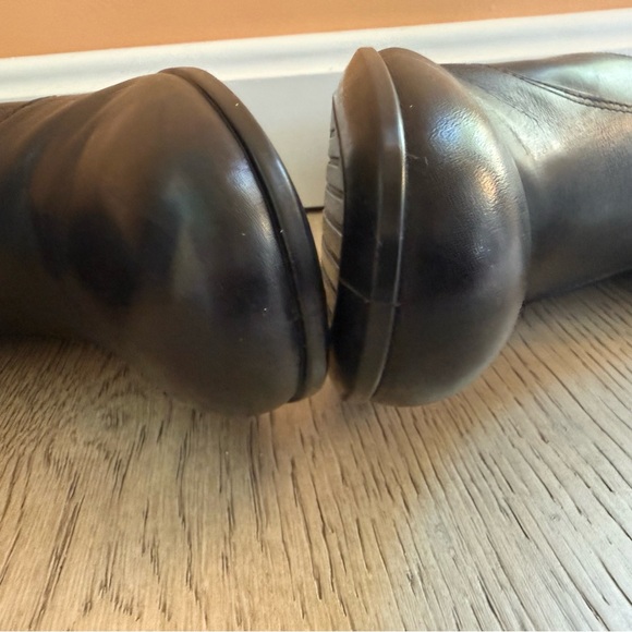 ECCO Black Leather Heeled Ankle Boots • Sz 7–7.5 • Ankle Harness Booties - Picture 8 of 12